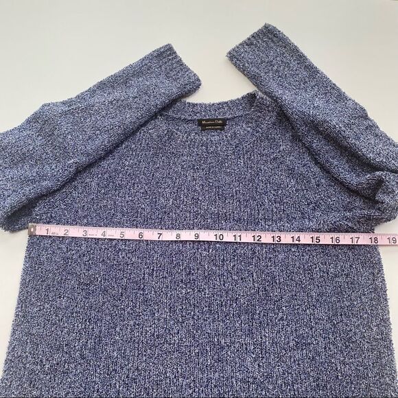 Massimo Dutti Textured Knit Long Sleeve Crew Neck Sweater Blue Women’s XS - Picture 8 of 10
